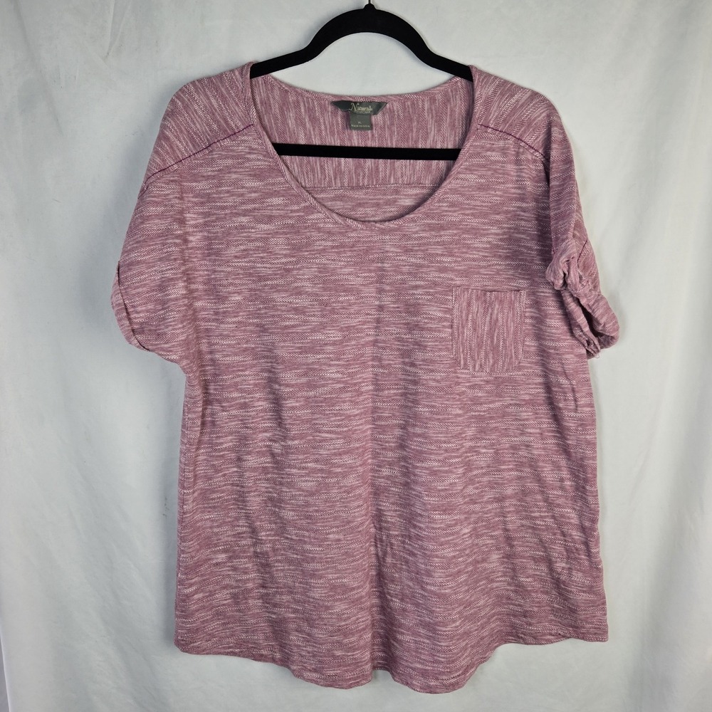 Natural Reflections Cotton Textured Womens XL Pink Shirt Natural Pastel Staple